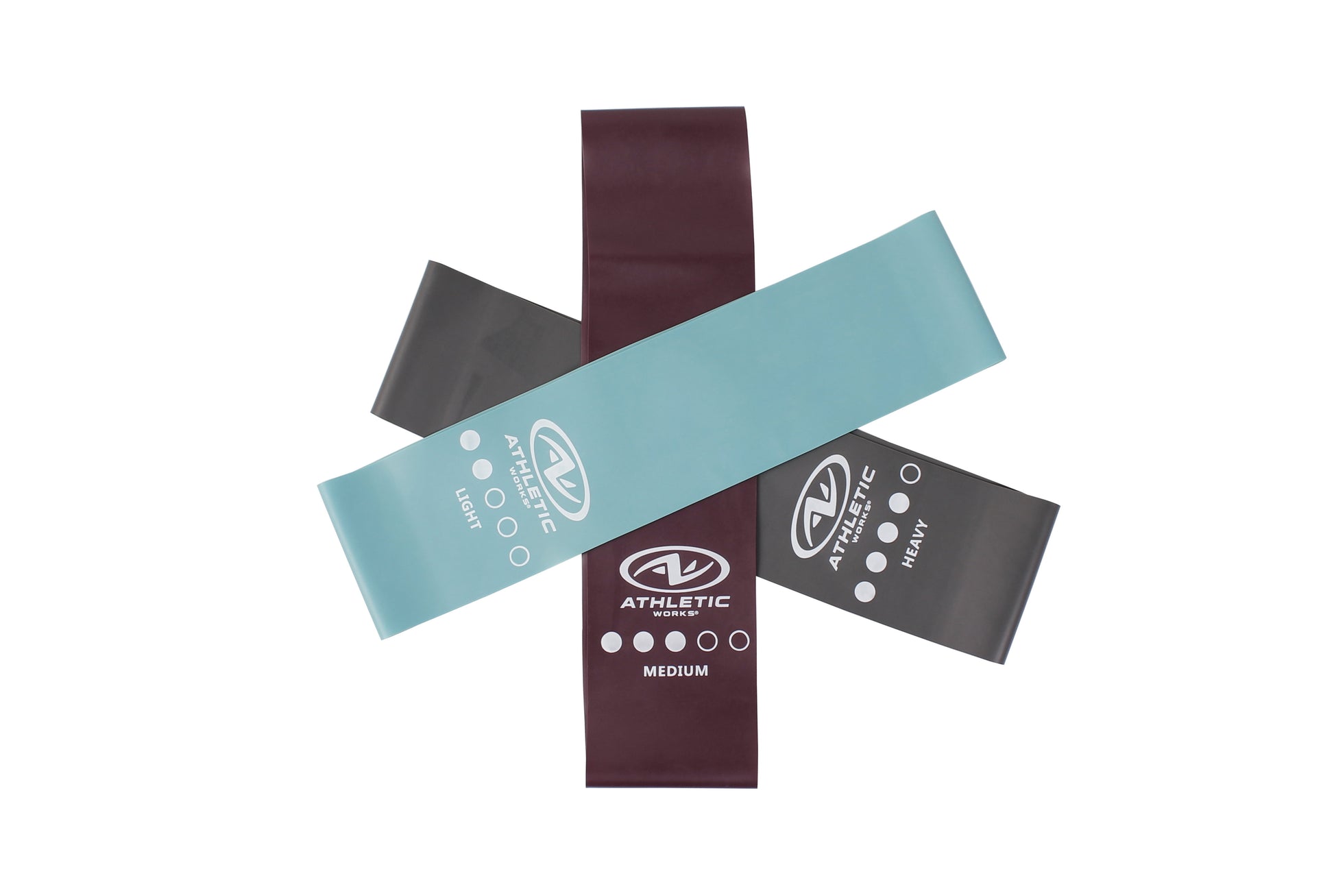 Mini Loop Bands 3Pcs Set, Light, Medium, Heavy Power, Multi Color. 12In Length