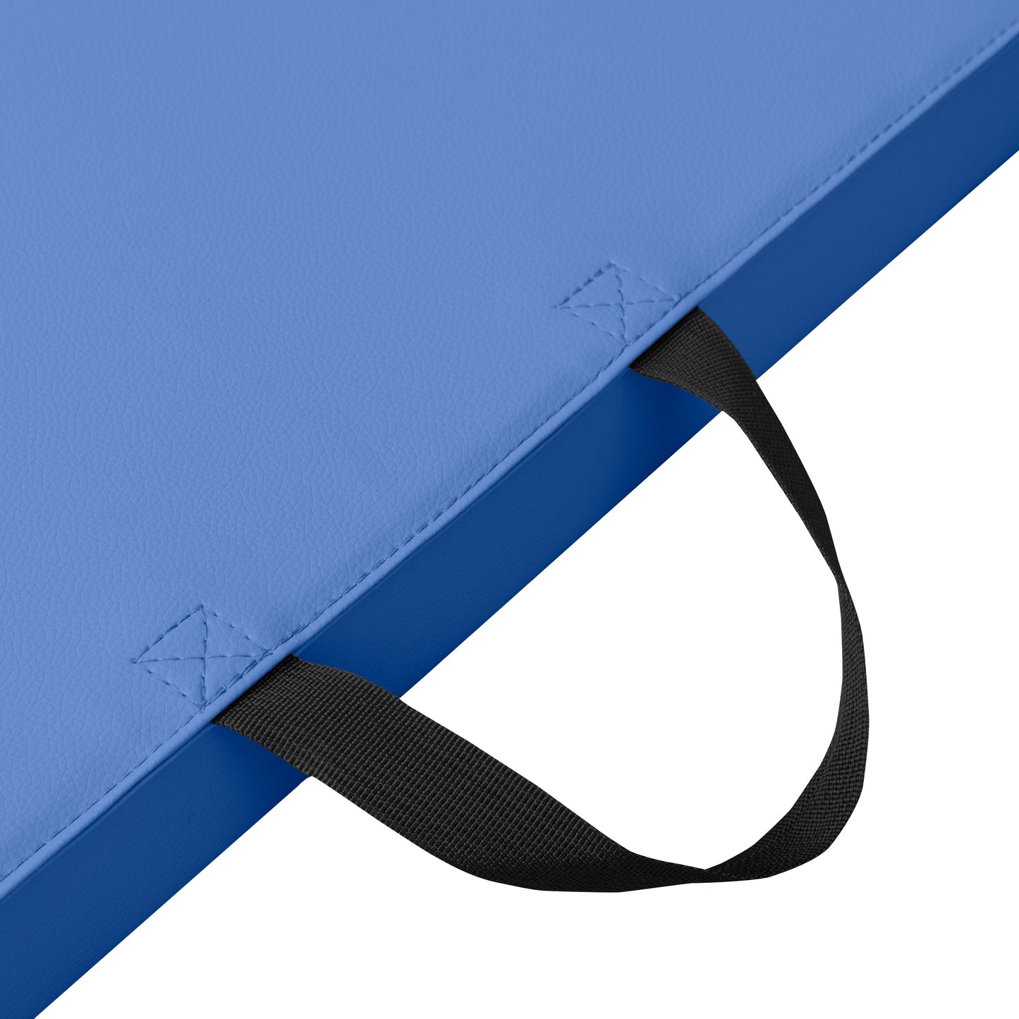 Tri-Fold Gymnastics Exercise Mat with Handles, 6' X 2' X 2", Blue