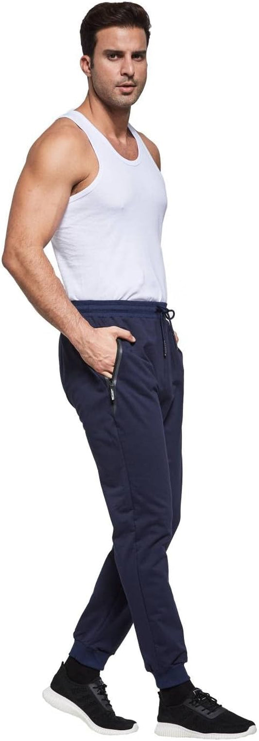 STICKON Mens Casual Joggers Sweatpants Athletic Track Pants with Zipper Pockets