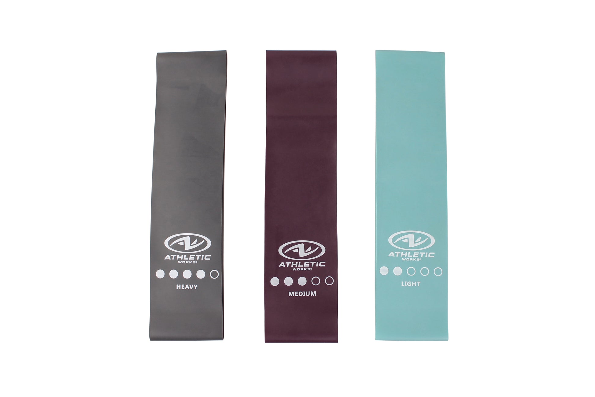 Mini Loop Bands 3Pcs Set, Light, Medium, Heavy Power, Multi Color. 12In Length