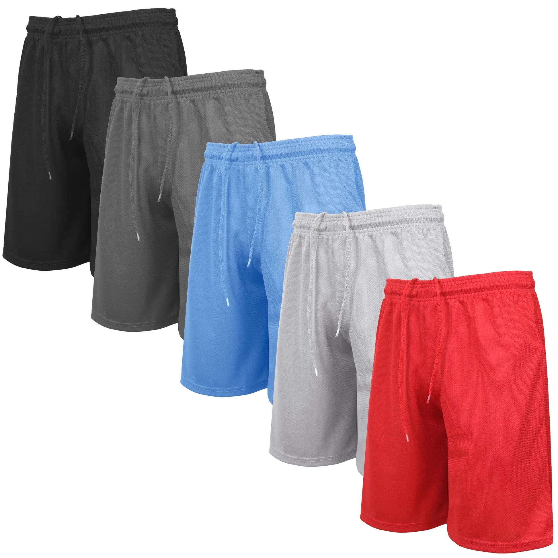 Men'S 5-Pack Lightweight Breathable Moisture Wicking Mesh Shorts