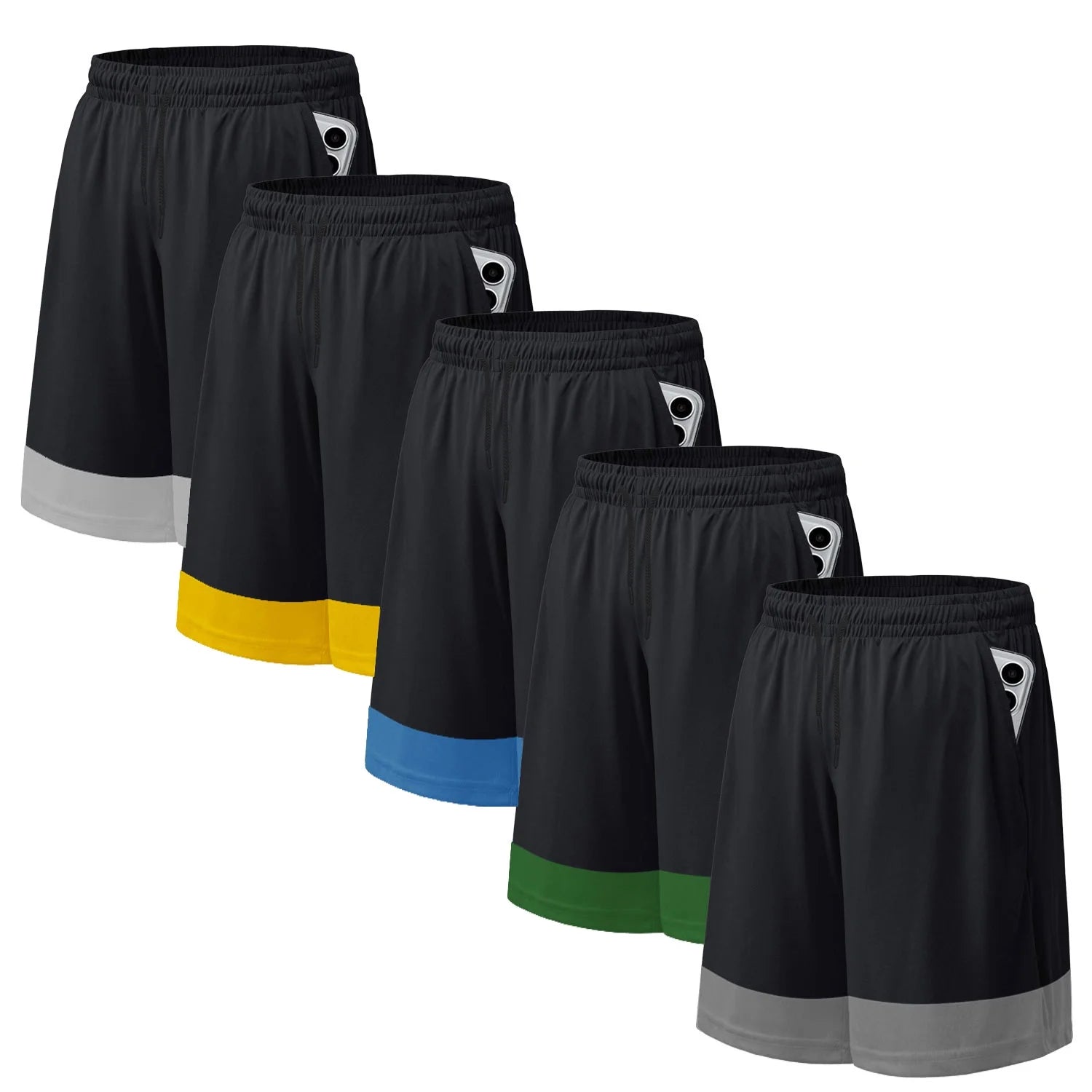 5 Pack Men'S Athletic Shorts Mesh Workout Gym Activewear Basketball Shorts 8" Inseam with Pockets