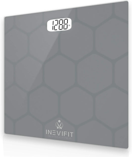 INEVIFIT Bathroom Scale, Highly Accurate Digital Bathroom Body Scale, Measures Weight up to 400 Lbs. Includes Batteries