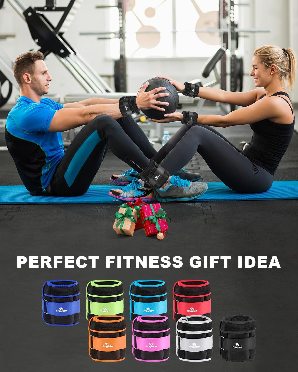 Fragraim Adjustable Ankle Weights with Removable Weights - Available in Pairs of 1 to 20 lbs for Jogging, Gymnastics, Aerobics, and Physical Therapy