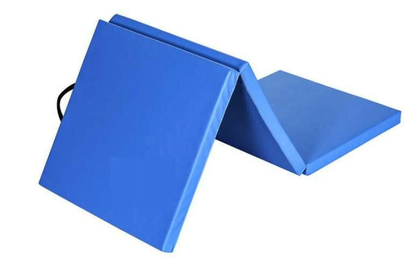 Tri-Fold Gymnastics Exercise Mat with Handles, 6' X 2' X 2", Blue