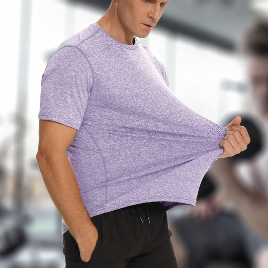 LEDING Mens Shirt Workout Running 2 Pack or 1 Pack Sports Short Sleeve Moisture Wicking Quick Dry Gym T Shirts