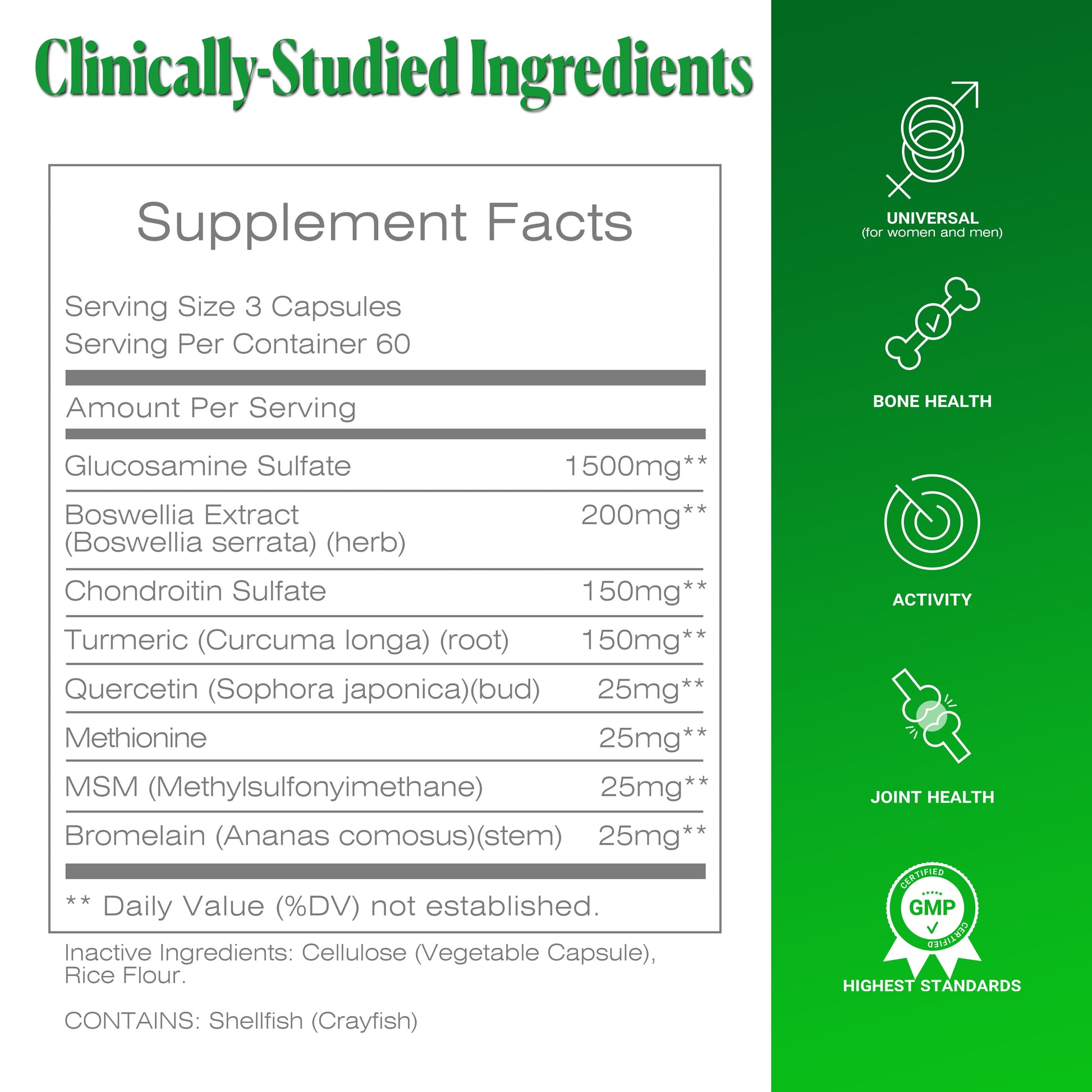 Joint Health Supplement - Glucosamine Chondroitin MSM - Cartilage Joint Support Supplement