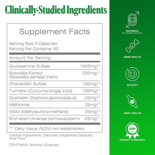 Joint Health Supplement - Glucosamine Chondroitin MSM - Cartilage Joint Support Supplement