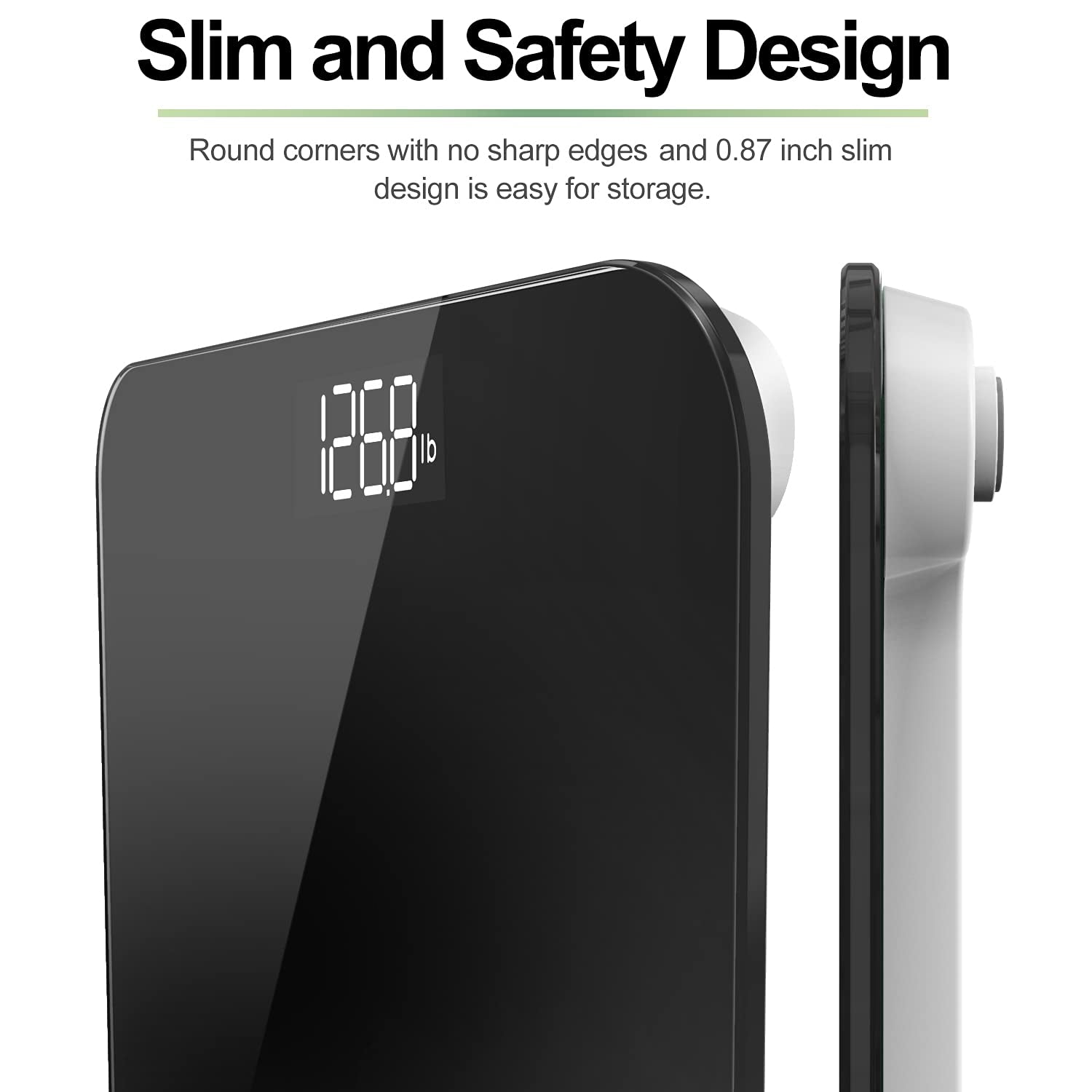 RENPHO Scale for Body Weight, Digital Bathroom Scale with Backlit LED Display, Highly Accurate & Measures Weight up to 400 Lb/180Kg, Batteries Included, Black-Core 1S