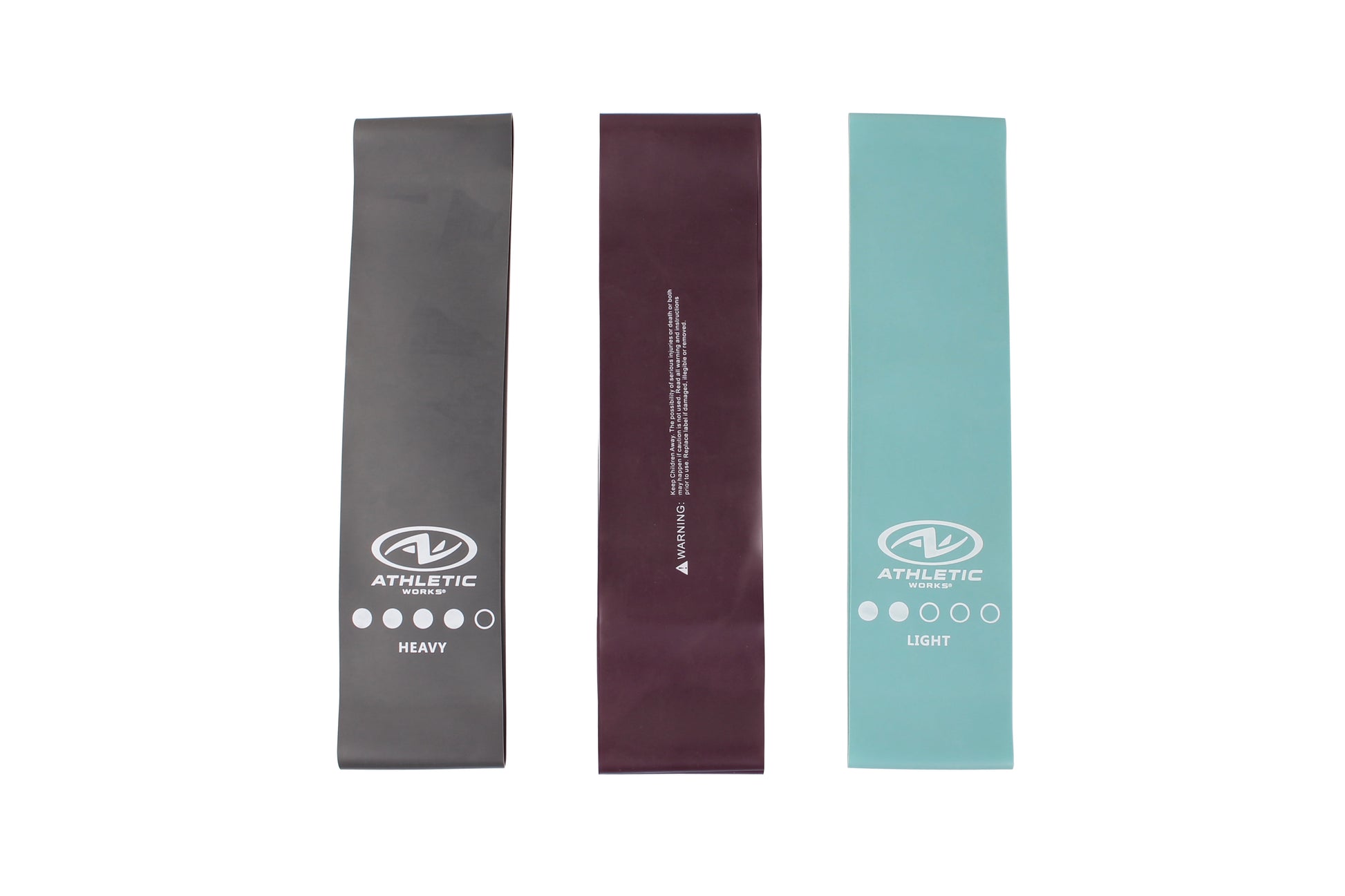 Mini Loop Bands 3Pcs Set, Light, Medium, Heavy Power, Multi Color. 12In Length