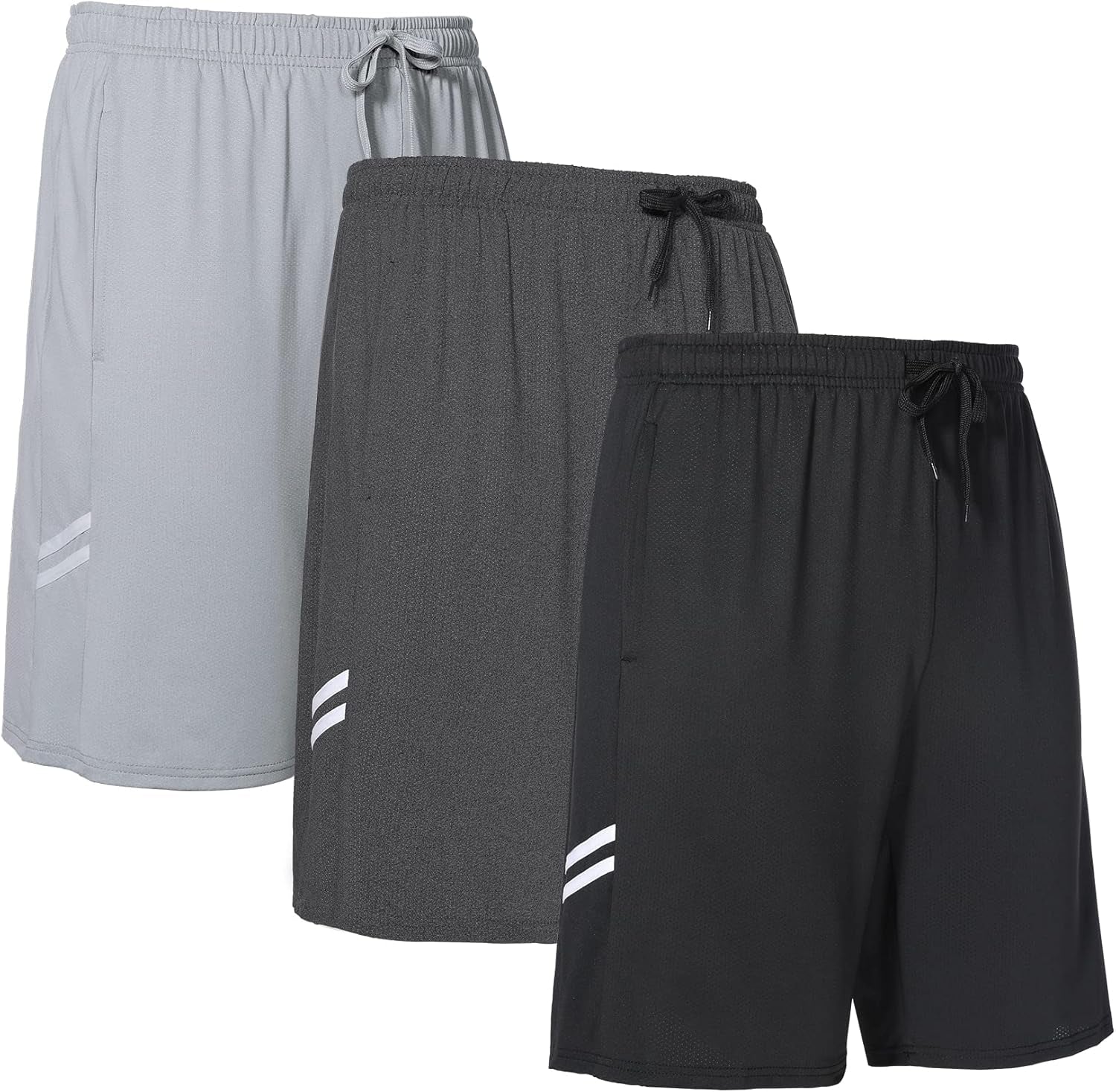 Runhit Gym Shorts for Men 3 Pack Mens Athletic Shorts 9 Inch Workout Basketball Running Shorts Men with Pockets