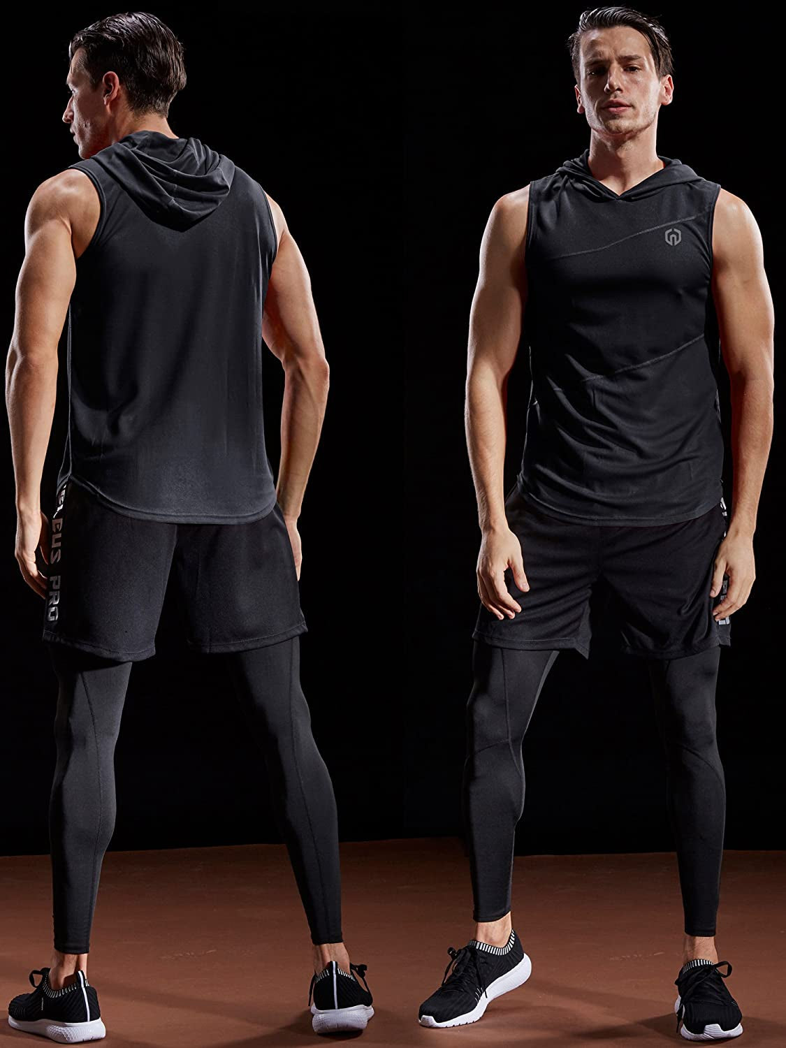 NELEUS Dry Fit Workout Athletic Muscle Tank Top Running Shirts with Hoods