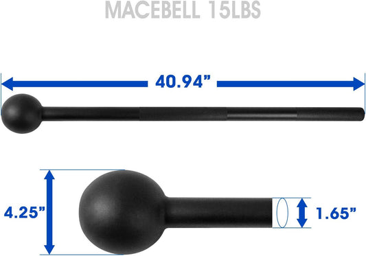 Yes4All Steel Mace Bell for Comprehensive Strength Training - Enhance Full Body, Muscle, Shoulder, Grip, and Forearm Workouts for Rehabilitation and Stretching, Available in 5, 7, 10, 15, 20, 25, and 30 lbs for Both Men and Women