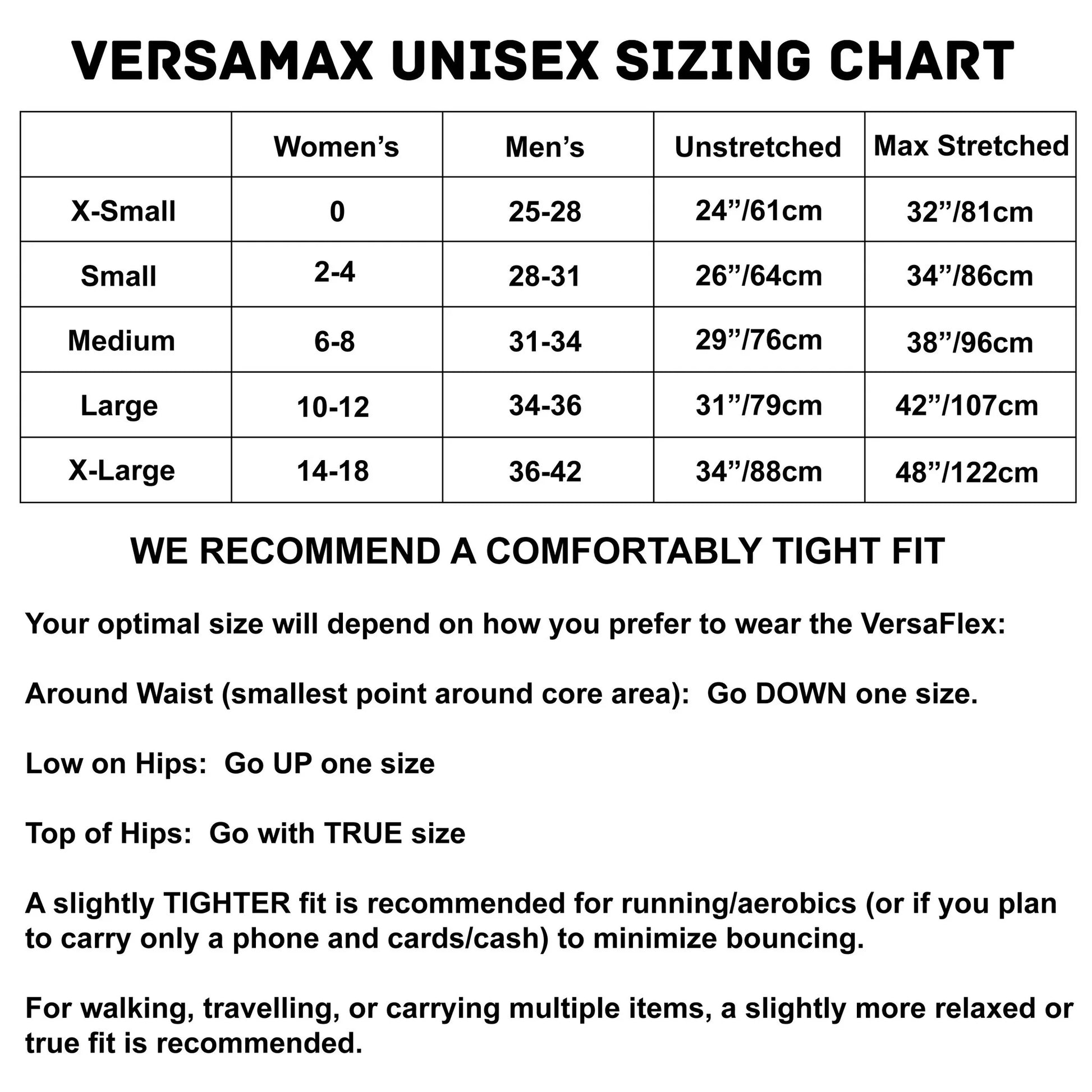 Versamax Running Belt, Anti-Theft Travel Belt, Exercise Waist Pack - Fits All Phones