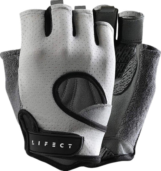 LIFECT Freedom Workout Gloves, Knuckle Weight Lifting Shorty Fingerless Gloves with Curved Open Back, for Powerlifting, Gym, Women and Men