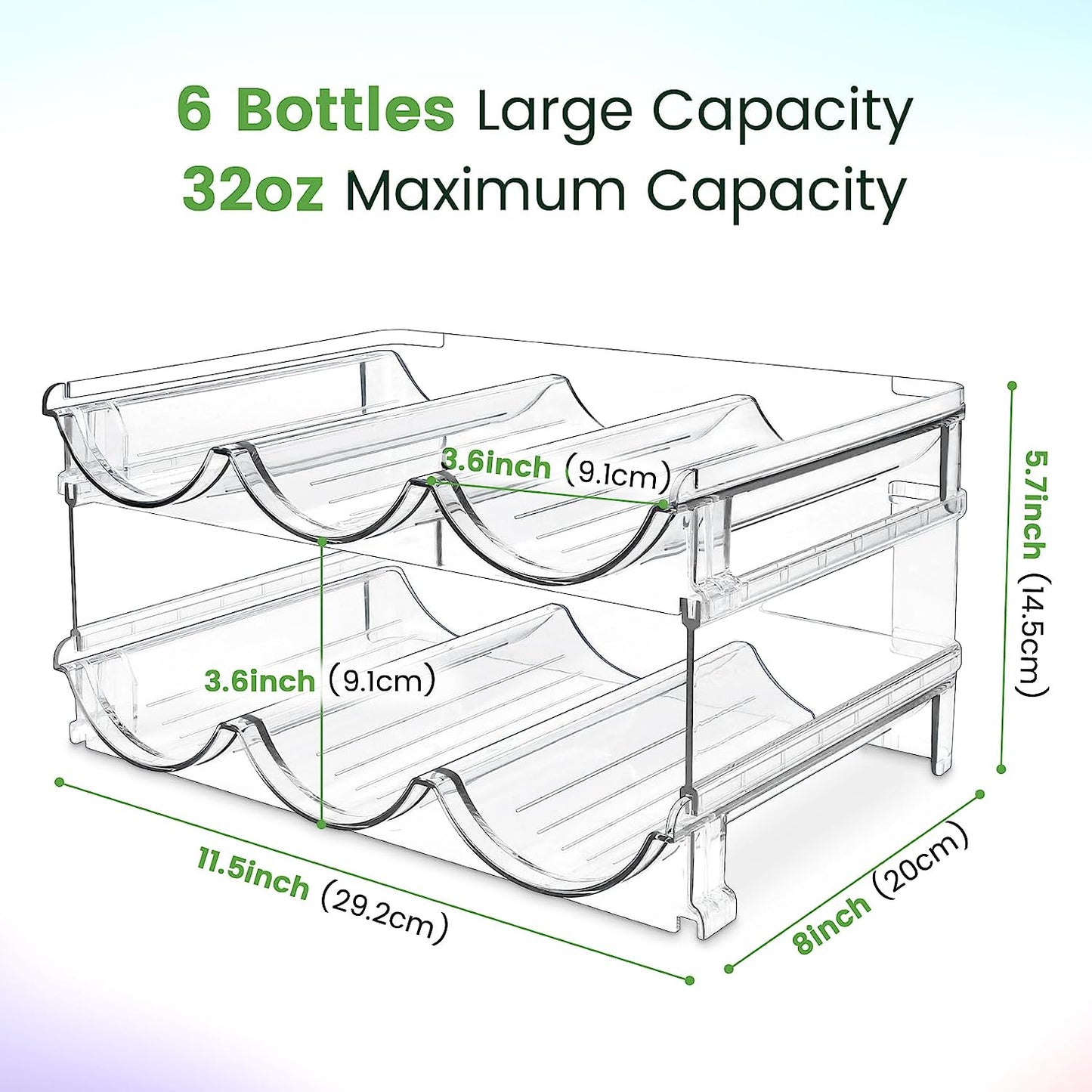 Water Bottle Organizer for Cabinet, 3 Pack Water Bottle Organization and Storage Shelf, Plastic Water Bottle Holder Rack for Fridge, Kitchen, Desktop