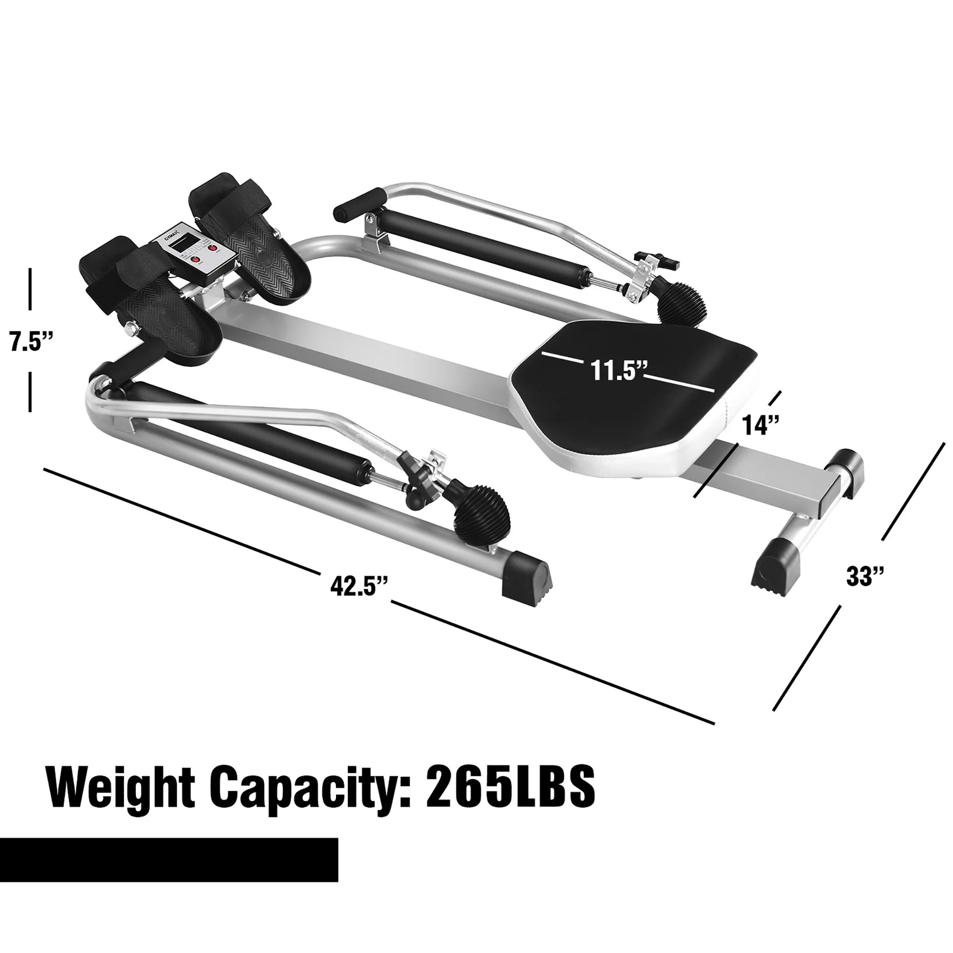 Exercise Rowing Machine Rower W/Adjustable Double Hydraulic Resistance Home Gym