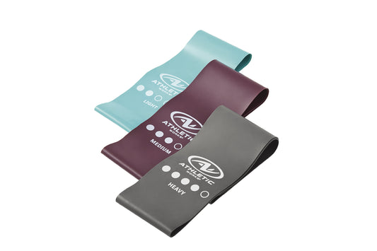 Mini Loop Bands 3Pcs Set, Light, Medium, Heavy Power, Multi Color. 12In Length