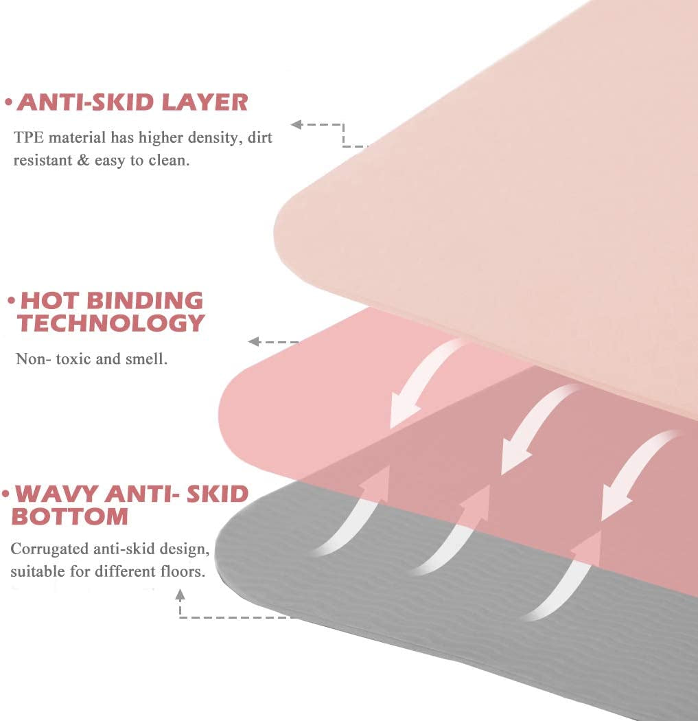 UMINEUX Yoga Mat Extra Thick 1/3'' Non Slip Yoga Mats for Women Eco Friendly TPE Fitness Exercise Mat with Carrying Sling & Storage Bag