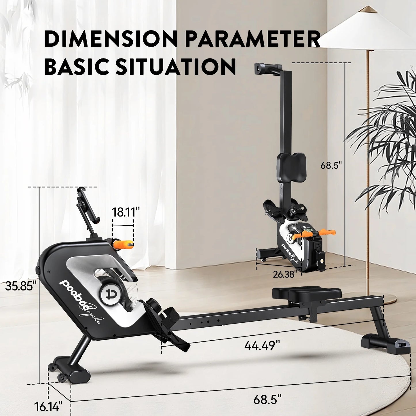 Magnetic Rowing Machines Rower Foldable with 8 Level Resistance Indoor Rower Machines with Digital Monitor & Transport Wheels Max Weight up to 350 Lbs