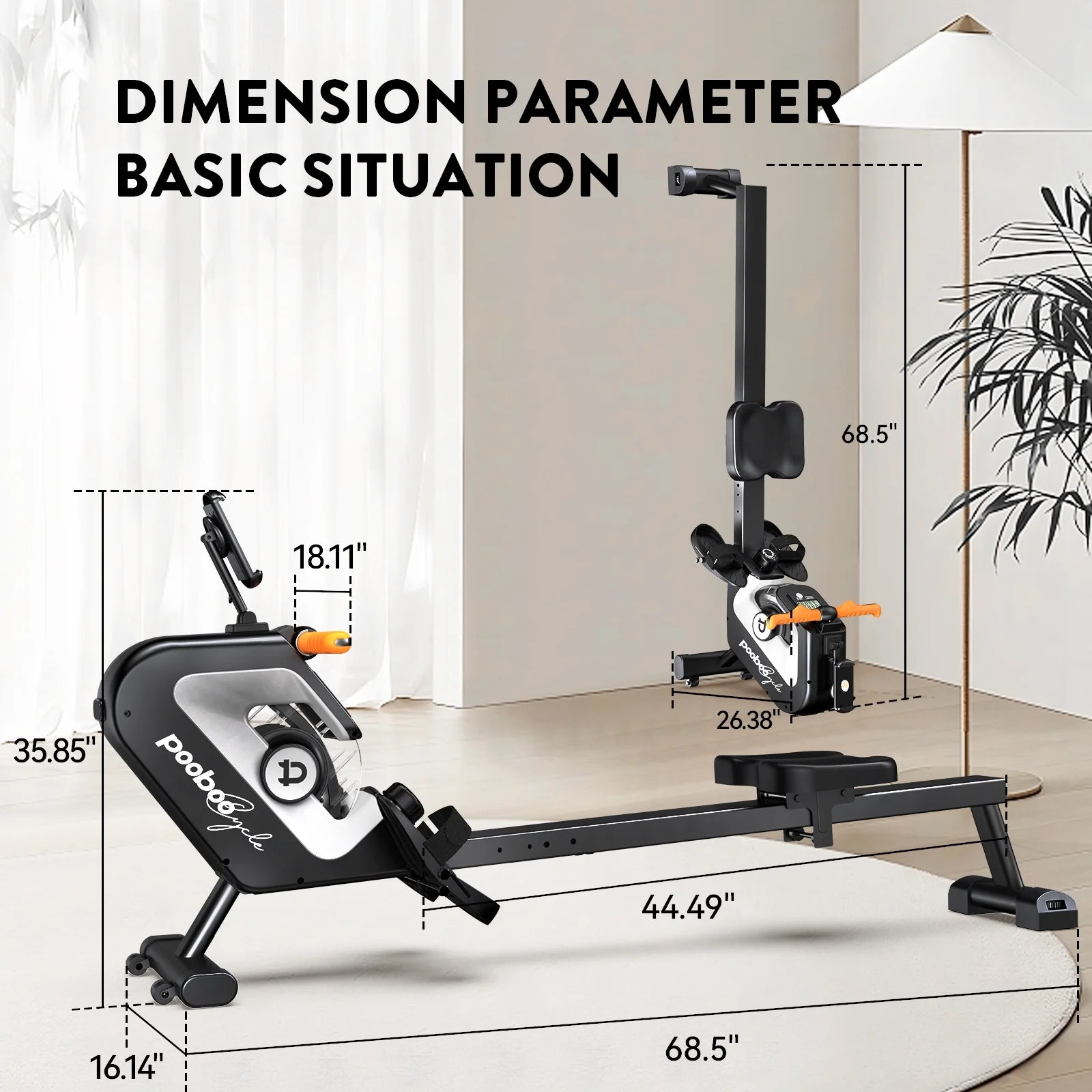 Magnetic Rowing Machines Rower Foldable with 8 Level Resistance Indoor Rower Machines with Digital Monitor & Transport Wheels Max Weight up to 350 Lbs