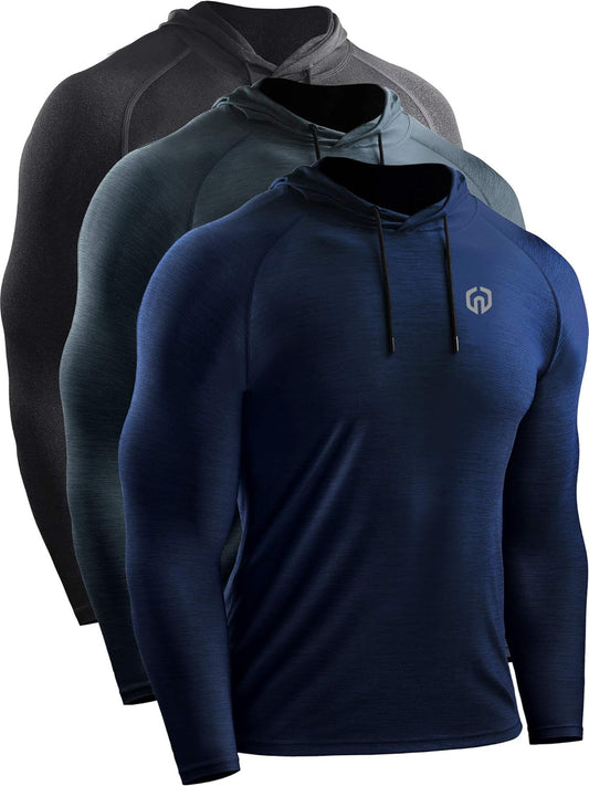 NELEUS Men'S Dry Fit Athletic Shirt Workout Running Long Sleeve Shirts with Hoods