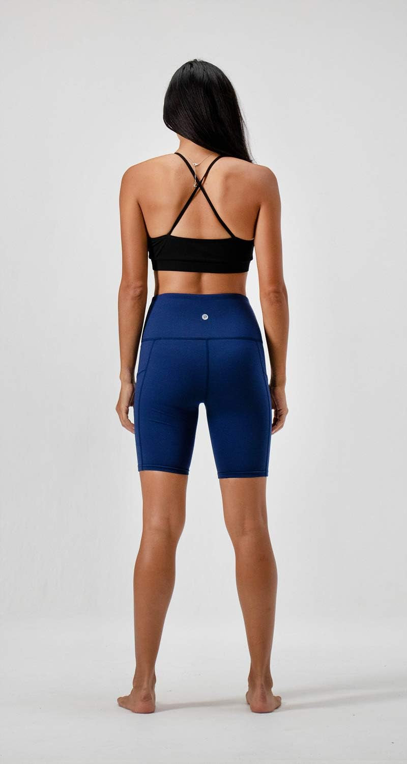 DEVOPS Women'S 2-Pack High Waist Workout Yoga Running Exercise Shorts with Side Pockets