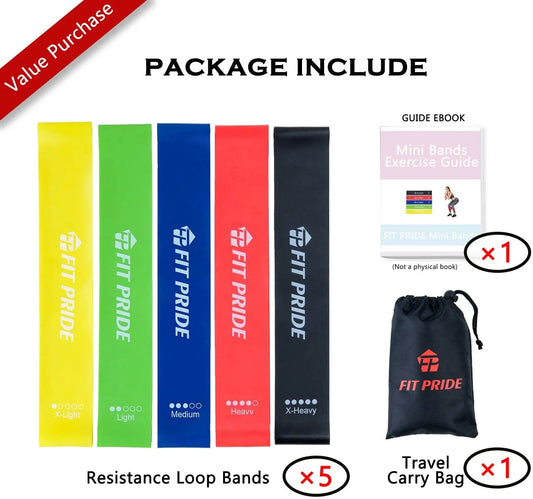 Resistance Bands, Workout Bands, Exercise Bands with 5 Sets of Different Tension Level for Physical Therapy, Strength Training and Home Workout with Carry Bag