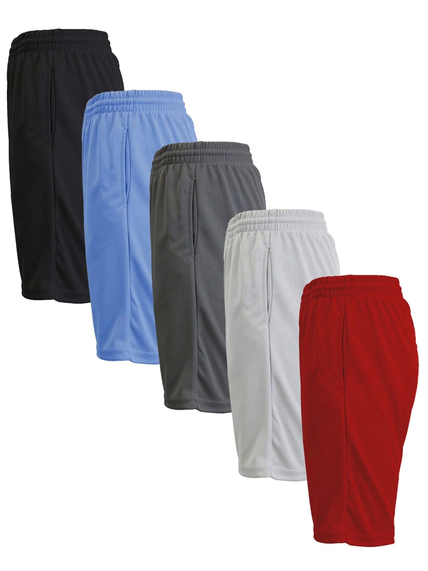 Men'S 5-Pack Lightweight Breathable Moisture Wicking Mesh Shorts