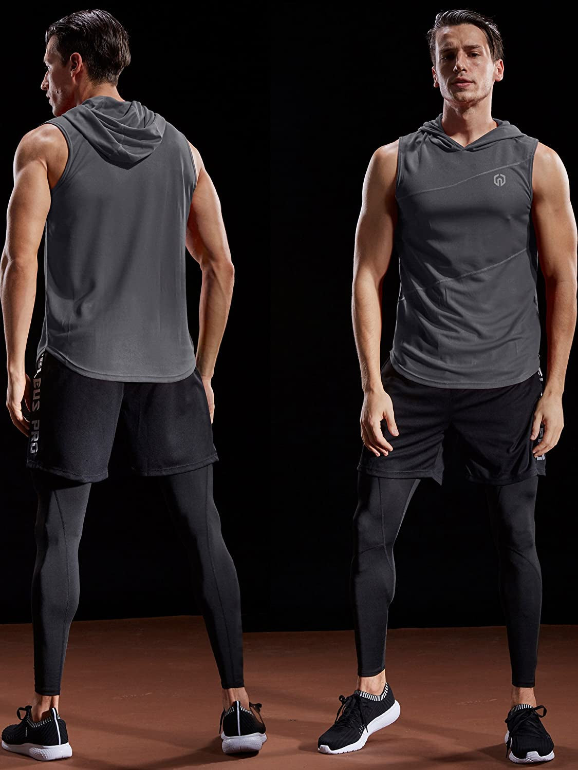 NELEUS Dry Fit Workout Athletic Muscle Tank Top Running Shirts with Hoods