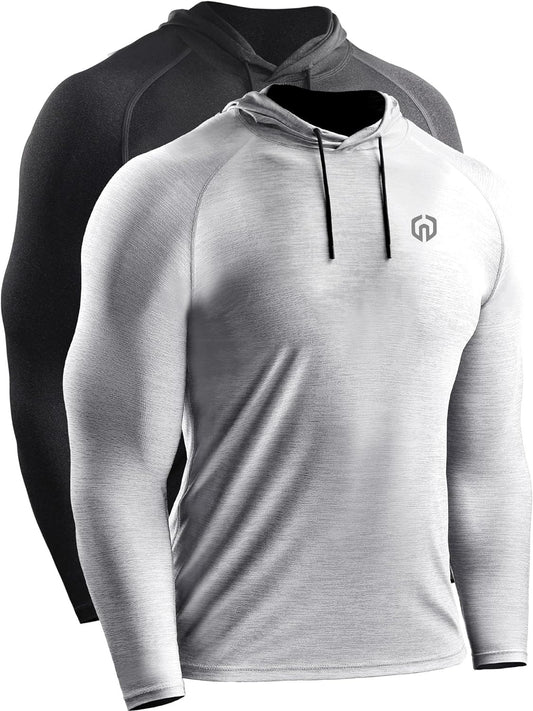 NELEUS Men'S Dry Fit Athletic Shirt Workout Running Long Sleeve Shirts with Hoods