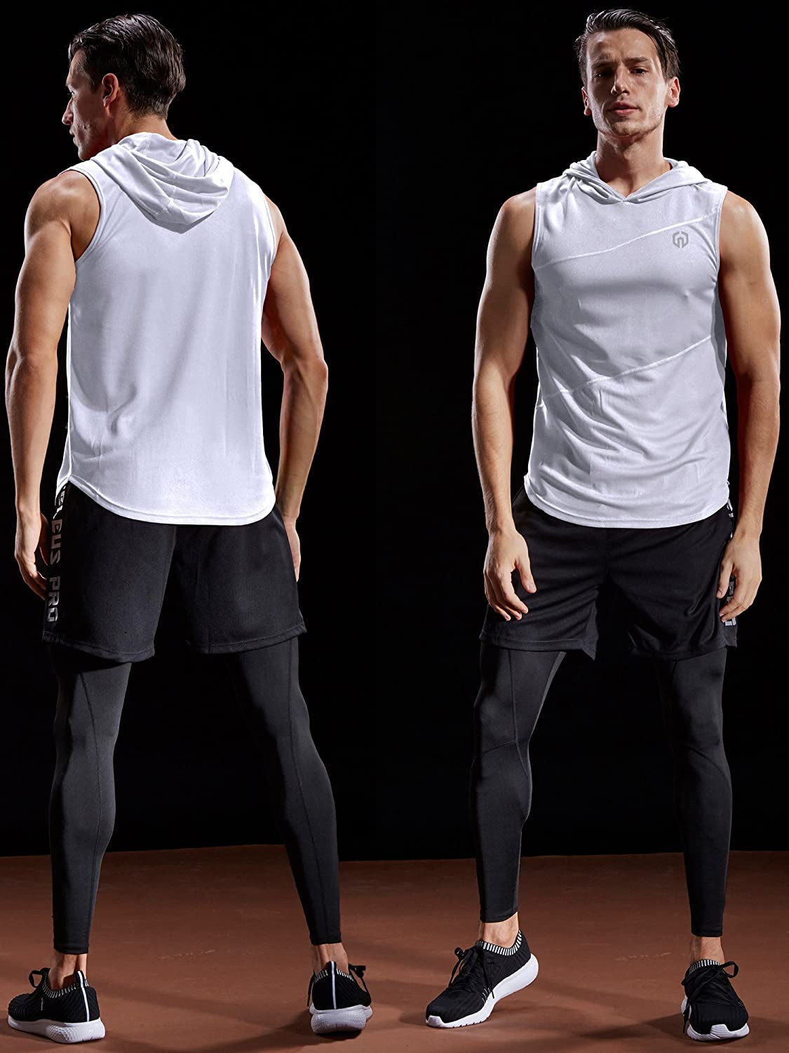 NELEUS Dry Fit Workout Athletic Muscle Tank Top Running Shirts with Hoods