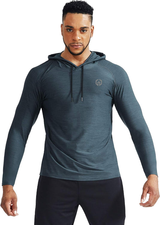 NELEUS Men'S Dry Fit Athletic Shirt Workout Running Long Sleeve Shirts with Hoods