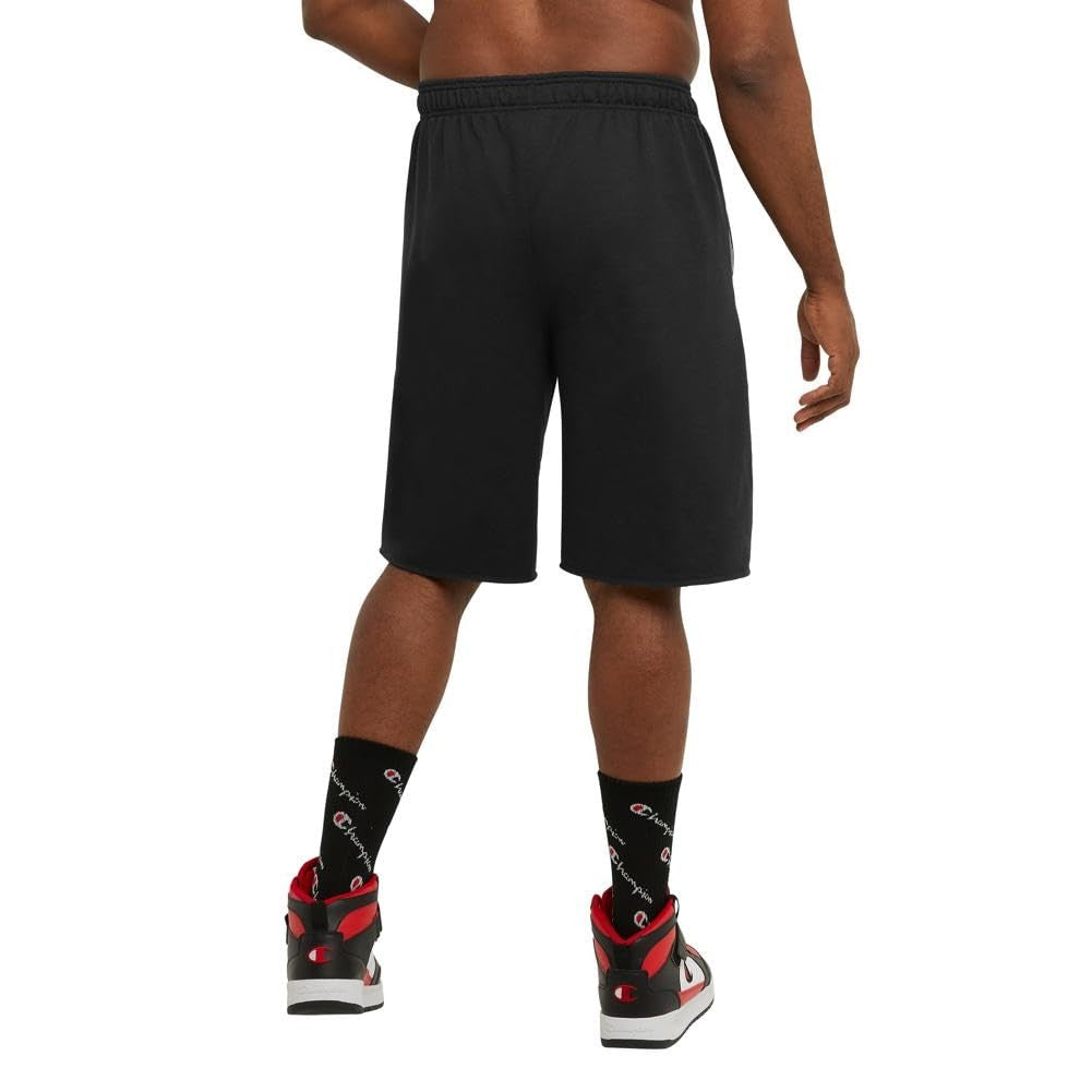 Champion Men'S Graphic Powerblend Fleece Short, Black, Large