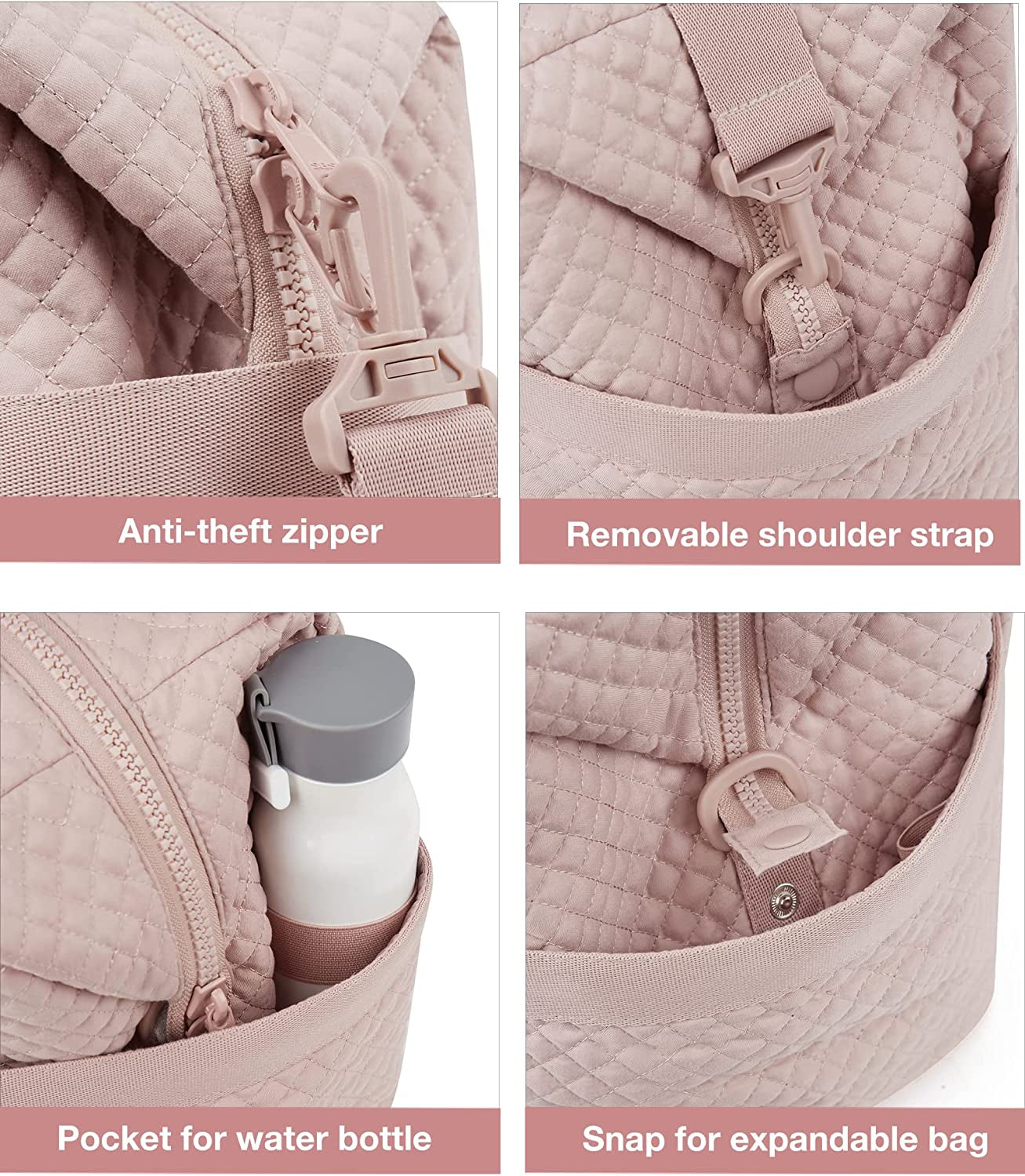 BAGSMART Large Gym Bag with Yoga Mat Buckle, Weekender Overnight Bag for Women, Travel Duffle Bag for Travel Essentials, Carry on Tote Bag Hospital Bag for Labor and Delivery