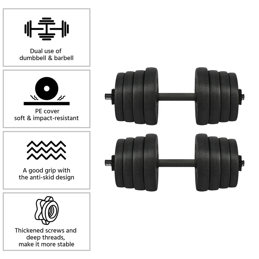 66 LB Dumbbell Set Training Lifting Dumbbells Weight Set,Black