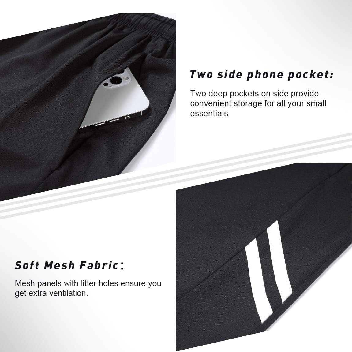 Runhit Gym Shorts for Men 3 Pack Mens Athletic Shorts 9 Inch Workout Basketball Running Shorts Men with Pockets