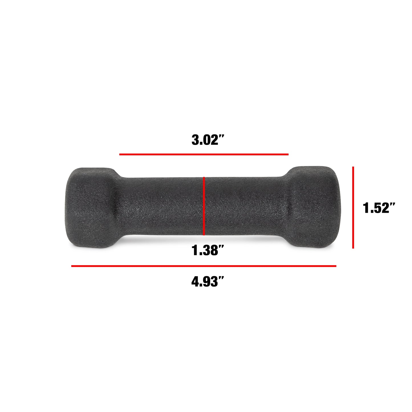 Barbell, 1Lb Black Neoprene Dumbbell, Single
