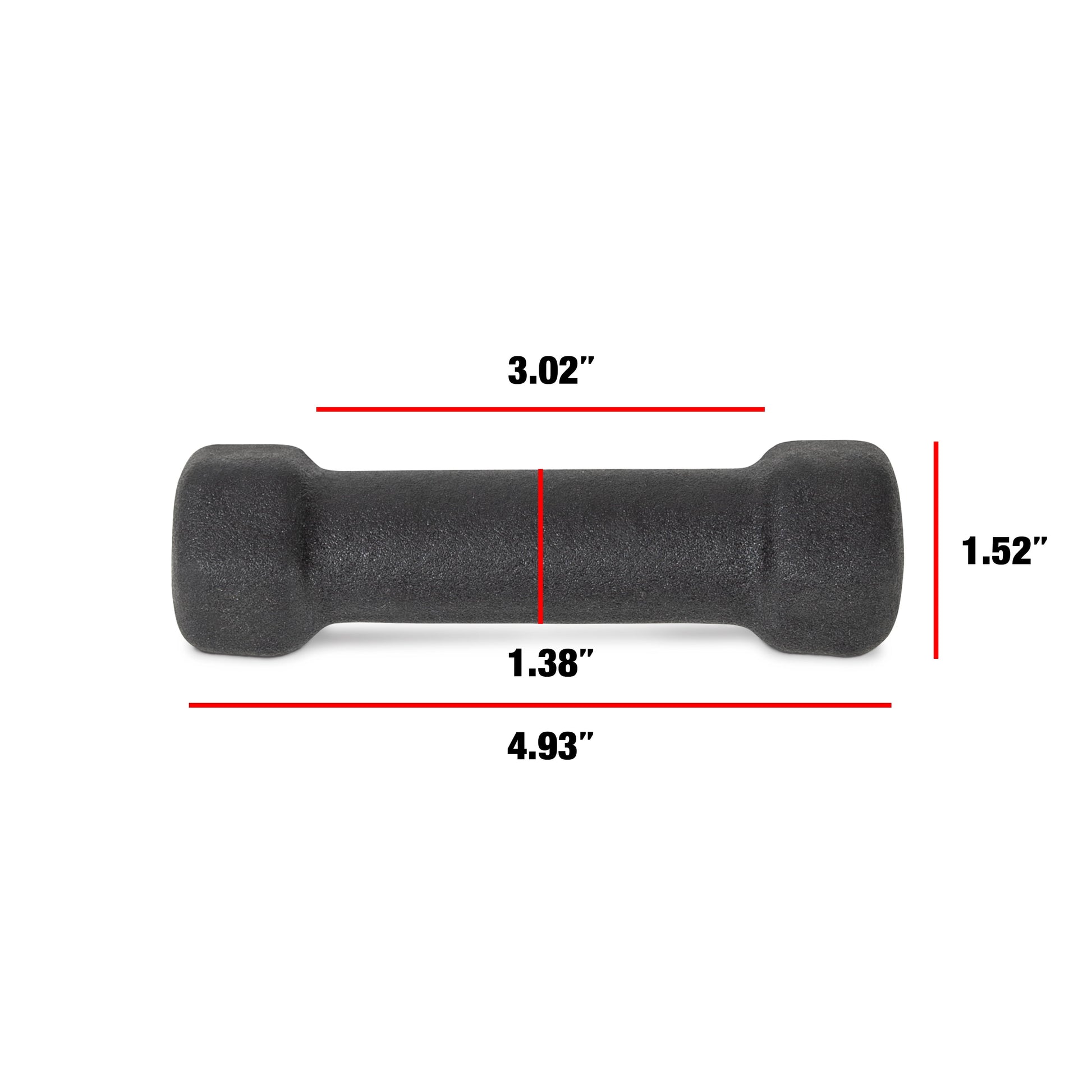 Barbell, 1Lb Black Neoprene Dumbbell, Single