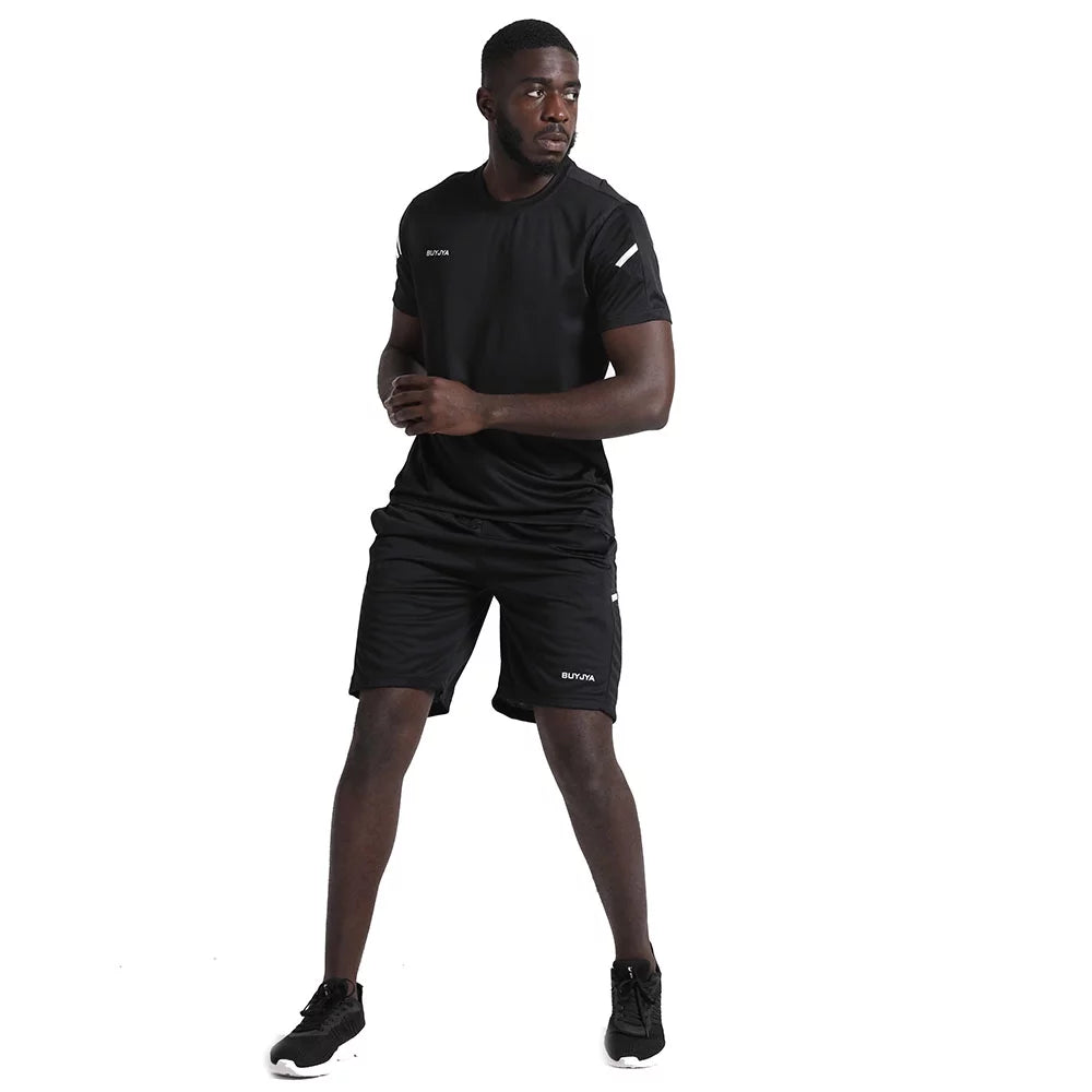 3Pack Men'S Workout Set Gym Clothes Active Shorts Shirt Set for Running Basketball Football and Daily Life,Size S-3XL