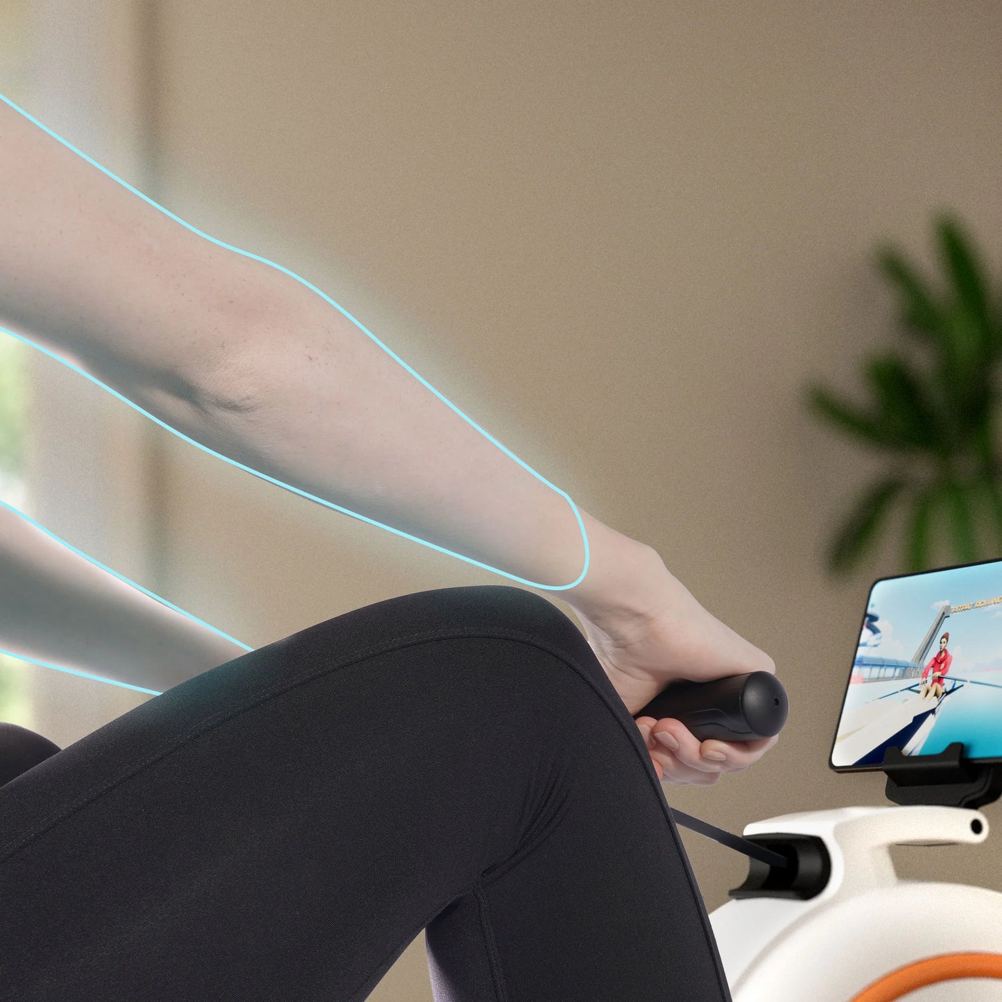 Deerrun RW600 Adjustable Magnetic Resistance Long Slide Rail Smart Rowing Machine with Pitpat