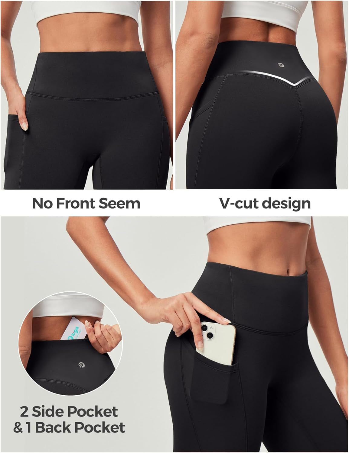 IUGA Women'S Fleece Lined Leggings with Pockets Winter Warm Thermal Leggings for Women High Waisted Yoga Pants