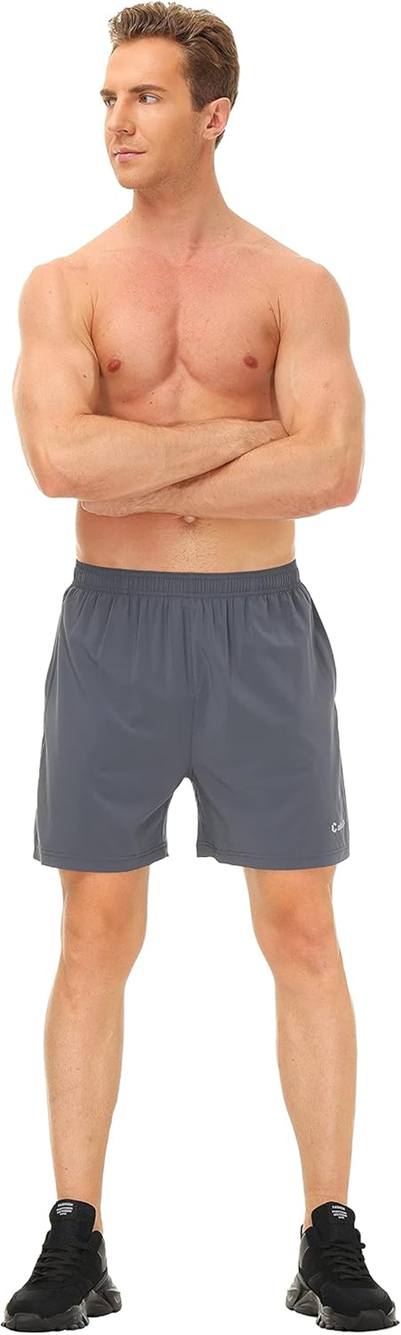Cakulo Men'S 5 Inch Running Tennis Shorts Quick Dry Athletic Workout Active Shorts with Pockets