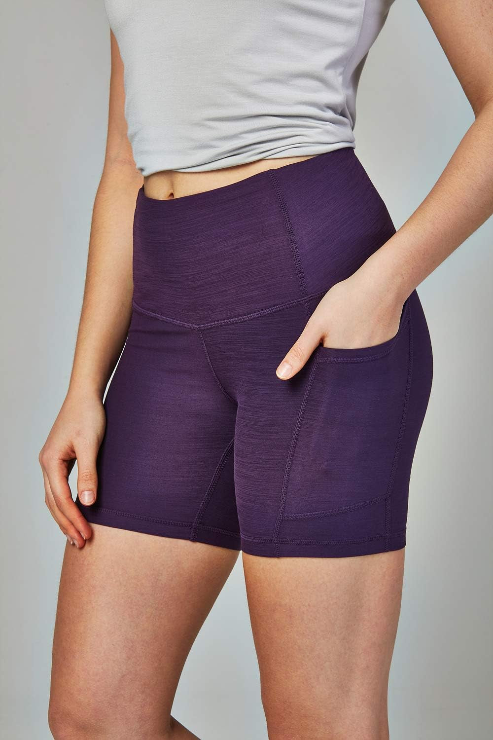 DEVOPS Women'S 2-Pack High Waist Workout Yoga Running Exercise Shorts with Side Pockets