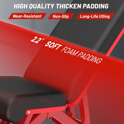 Adjustable Weight Bench Foldable Incline Bench Home Gym Workout Dumbbell Bench Strength Training Bench Support up to 660 LBS