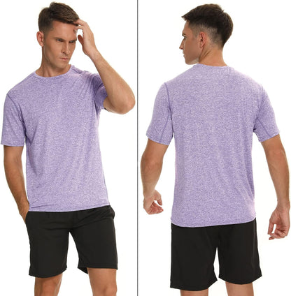 LEDING Mens Shirt Workout Running 2 Pack or 1 Pack Sports Short Sleeve Moisture Wicking Quick Dry Gym T Shirts