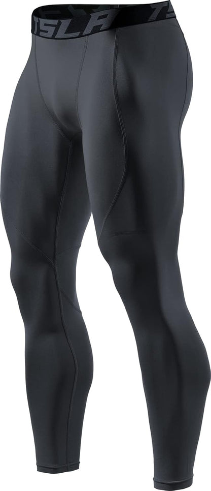 TSLA Men'S Thermal Compression Pants, Athletic Sports Leggings & Running Tights, Wintergear Base Layer Bottoms