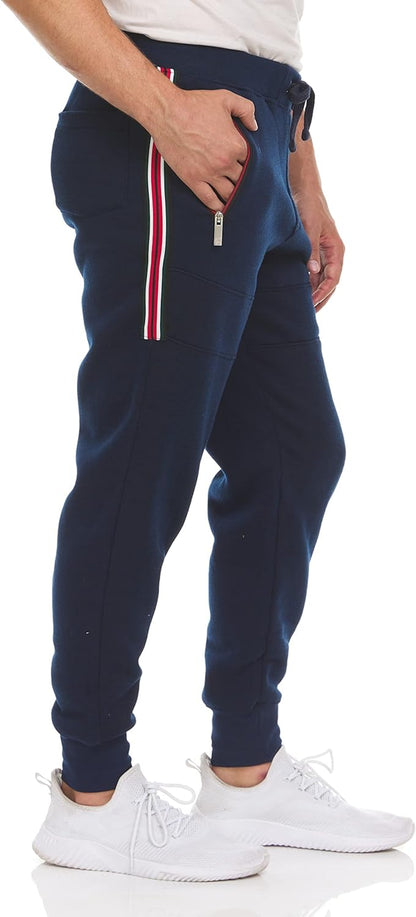 Joggers for Men Zipper Pockets Men'S Sweatpants Athletic Gym Workout Soft Fleece Casual Sweatpants for Men
