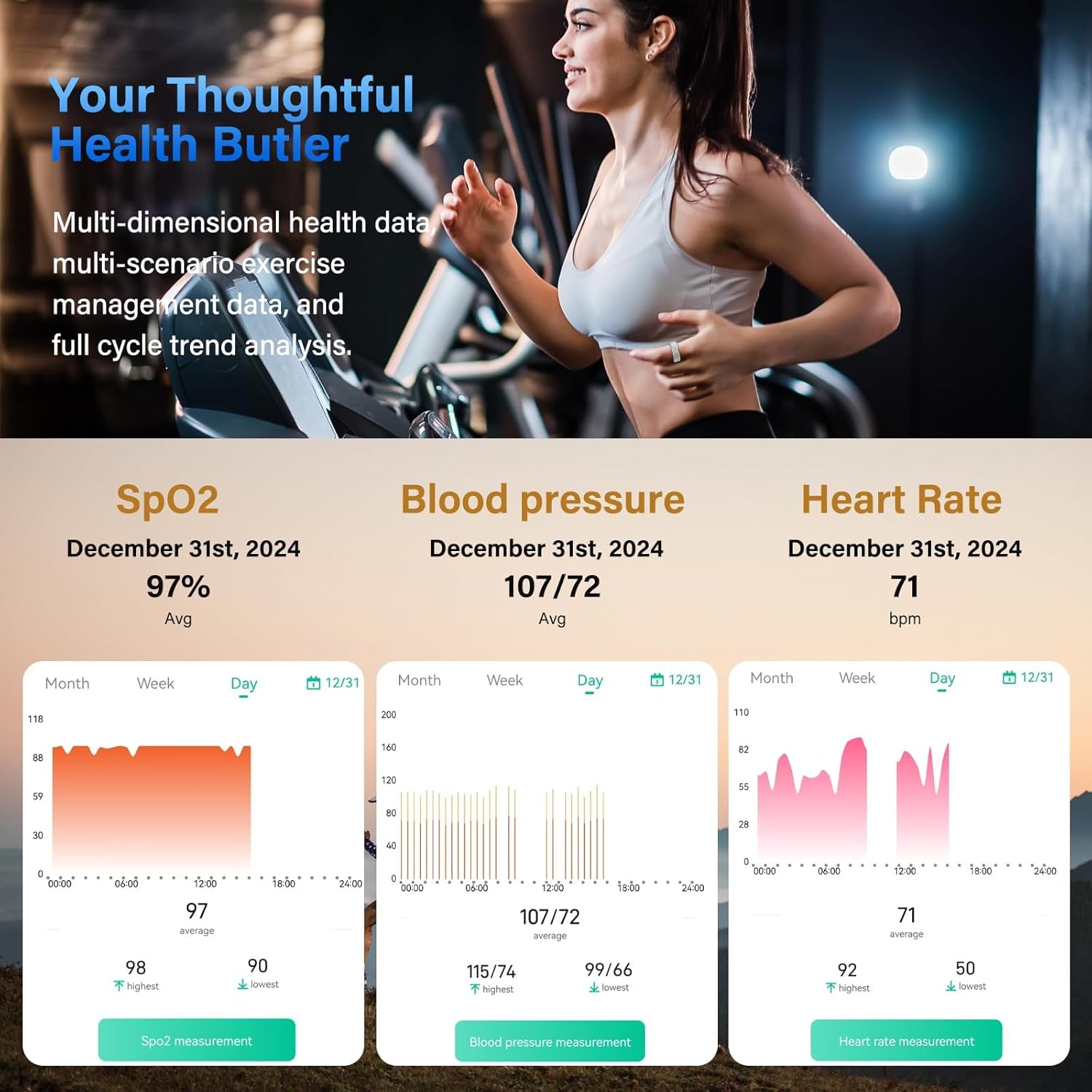 Smart Ring Fitness Tracker Ring for Men Women - Health Heart Rate Ring with Motion Tracking, Sleep Monitor, and Oximetry, No Subscription Fee, Family Care, Remote Photography, IP68 Waterproof(10#)