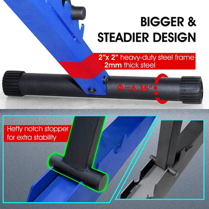 STOZM Adjustable Weight Bench / Utility Weight Bench with Foldable Design - Multi-Purpose Flat/Incline/Decline Bench for Home Gym (Cobalt) (UXT5)